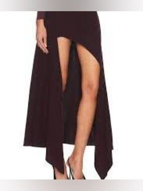 Mugler Black Asymmetrical High-Slit Maxi Skirt